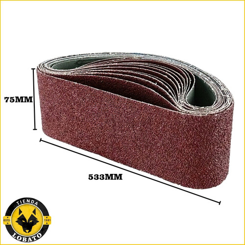 Imagen 5 de 10 de Set De 5 Lijas De Banda Grano 60 -lijadora 75mm X 533mm