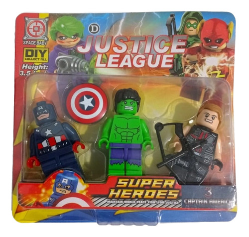 3 Bonecos Legos De Super Heróis Articulado 1