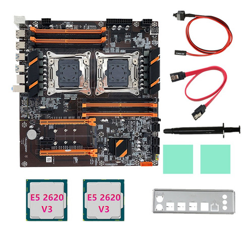 Placa Madre X99 De Doble Cpu, 2 X E5 2620 V3, Cable, Deflect