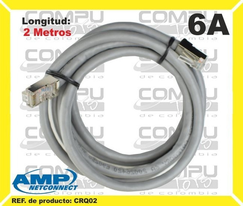 Cable Utp Categoria 6a Amp Cobre 2m Ref: Crq02 Computoys Sas