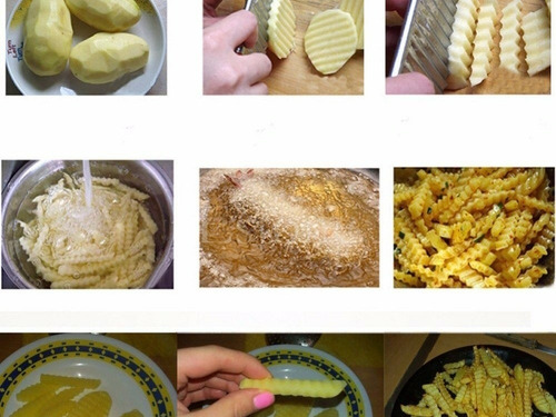 Imagen 4 de 4 de Cortador Ondulador Papas Fritas Vegetales Acero Inoxidable
