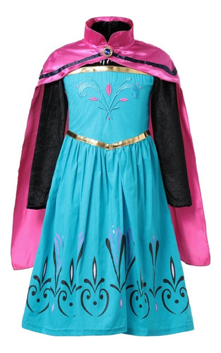 Vestido Frozen De Anna Elsa Para Niñas Para Cosplay Reina