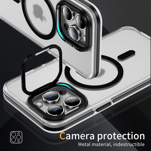Funda De Teléfono Transparente Con Carga Inalámbrica Magnetic Soporte De Lujo Para iPhone