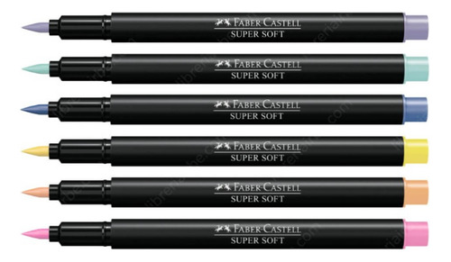 Marcadores Supersoft Colores Pastel Faber-castell X6