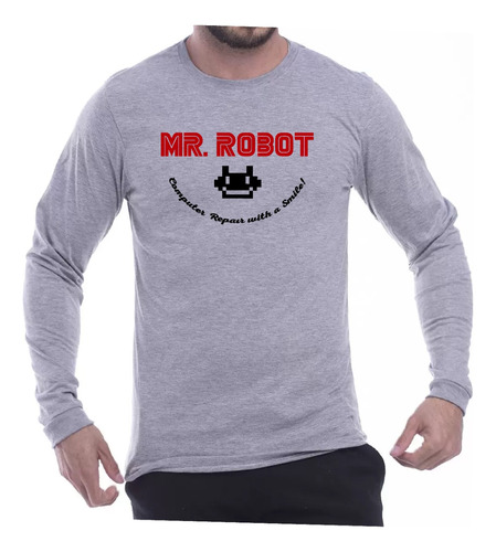 Camiseta Manga Longa Mr Robot, F.society, Série