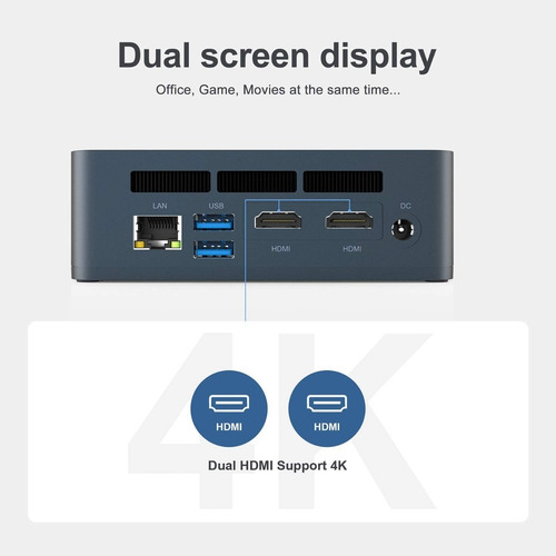 Imagen 4 de 5 de Mini Pc Win 10 Intel Core I3, 8 Gb Ram 256 Gb Ssd Expandible