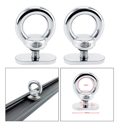 2 Par Kayak Pista De Montaje Tie Down Eyelet Nut Ferretería