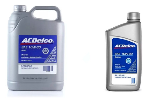 Aceite Acdelco 10w30 Galón + Cuarto