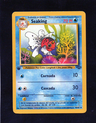 Carta Pokemon Tcg. 1era Edicion. Seaking 46/64. Mira !!!