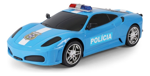 Carrinho Rodas Livre Policia Sport Car Poliplac Azul