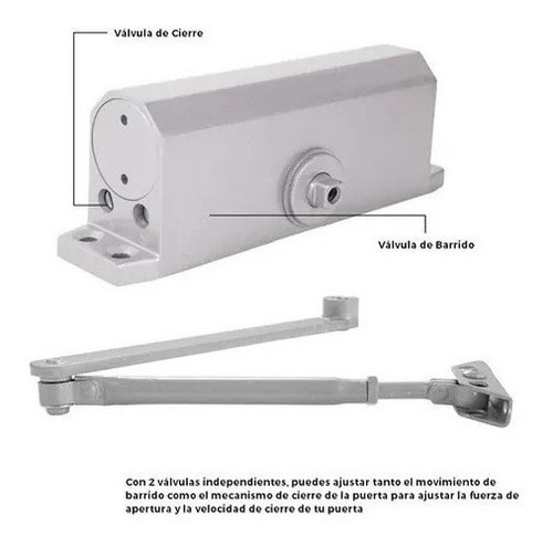 Cierrapuerta Sola Brazo Hidráulico 25 A 45 Kg Transito.!