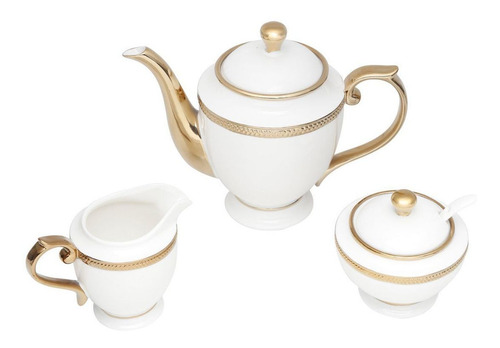 Conjunto 3 Peças Para Chá De Porcelana Branca Paddy Wolff