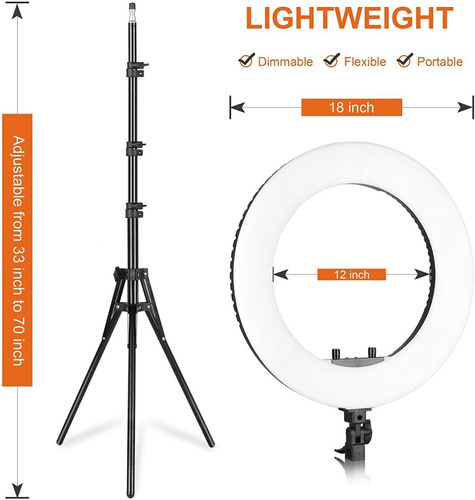 Lampara Para Maquillaje Anillo De Luz Led Con Soporte De Cel