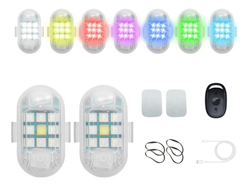 Luz Estroboscópica Led Con Control Remoto Inalámbrico De 2 P