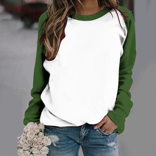 A Playera De Manga Raglán De Color Con Cuello Redondo Y