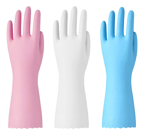 3 Pares De Guantes De Limpieza Reutilizables, Sin Latex, Gua