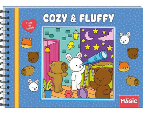 Livro De Colorir Comfy & Fluffy Comfy Cozy Bobbie Goods Capa Dura Desenhos Variados Com Folha De Acetato Papel Gramatura 180 Tiktok