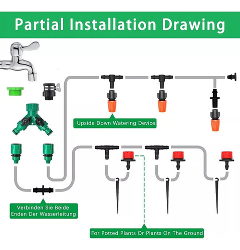 Sistema De Irrigação Por Gotejamento Automático De 40 M,