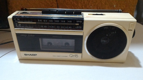 Mini Radio Am Fm Grabadora Sharp Vintage Qt15 Retro Antigua 