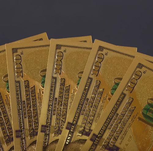 20 Billetes 100 Dolares Plastificado Oro Y Plata