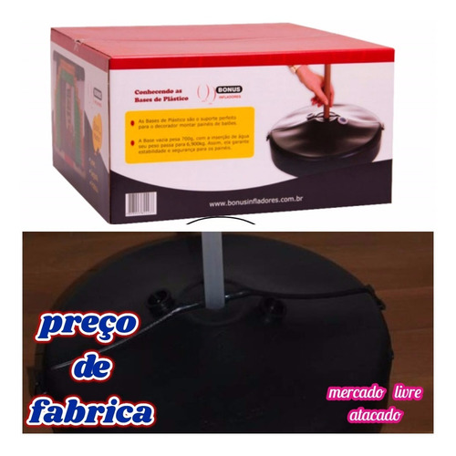 Imagem 5 de 10 de Base Plastica Para Decoracao Baloes Arcos Colunas Kit Com 02
