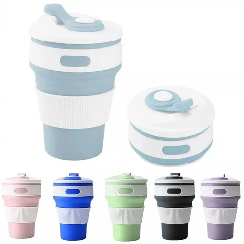 Termo Silicon Vaso Plegable Ecológico Portatil Café Te Agua