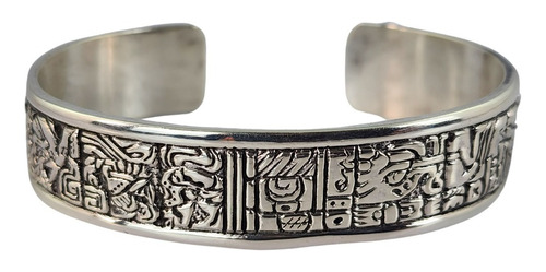 Brazalete Maya De Plata 925 Con Inscripciones Del Copán