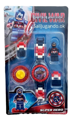 Reloj Digital Infantil Superheroes Con Accesorios Juguetes