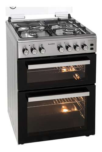 Cocina Doble Horno James C900 Combinada Inox 3+1 Dimm