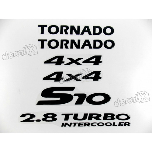 Kit Emblema Adesivo Resinado S10 Tornado 4x4 Turbo Kitr23