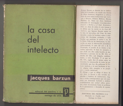 Jacques Barzun La Casa Del Intelecto 1961 Escaso Raro