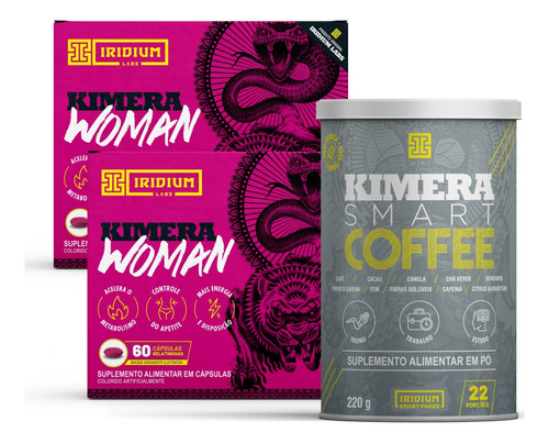 Kit 2x Kimera Woman + Kimera Smart Coffee Sabor Café