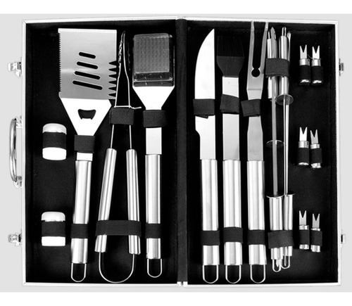 Set Parrillero 18 Unidades Con Estuche Aluminio Bighouse