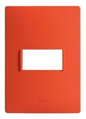 Placa 1 Módulo Rojo Coral Con Soporte Blanco Simon 26