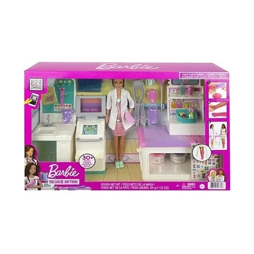 Muñeca Barbie Play Set Clínica Médica + Muñeca Y Accesorios