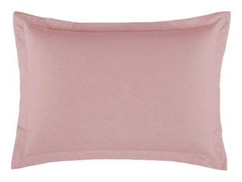 Porta Travesseiro Liso 70x50 - 1 Peça - 140 Fios Algodão Com Abas Cor Rosê