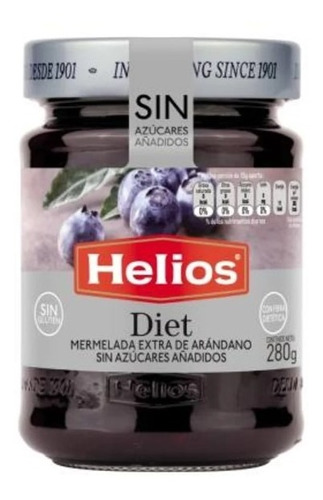 Helios Mermelada Extra De Mora Azul Sin Azúcar Añadida 280 G