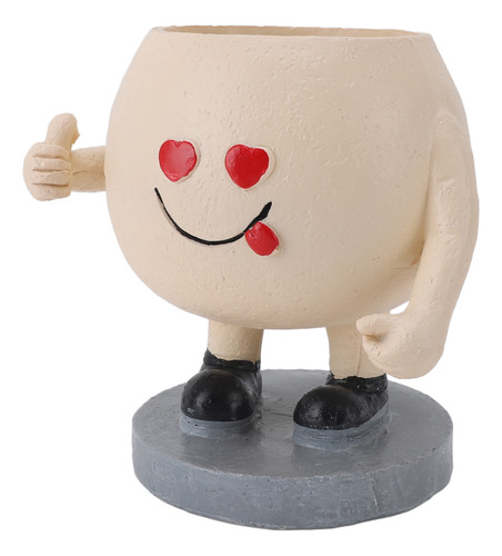 Suculent Pot, Adorable Figura Sonriente De Pie Con El Pulgar