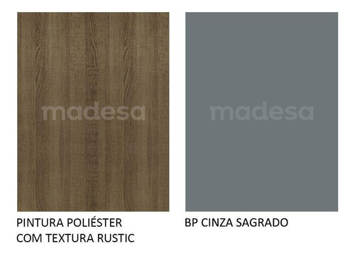 Paneleiro Madesa Agata 60 Cm 3 Portas - Rustic/cinza