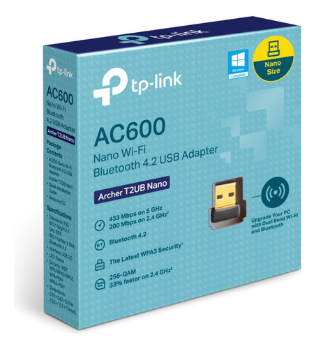 Adaptador Usb Bluetooth Wifi Ac600, Tp-link Archer T2ub Nano