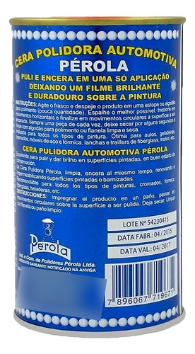Cera Branca Para Polimento Com Politriz Ou Furadeira 500ml