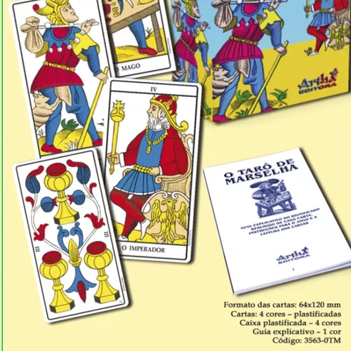 Baralho Tarot Tarô De Marselha Original 78 Cartas Plastificadas e Manual  Colorido - Escorrega o Preço
