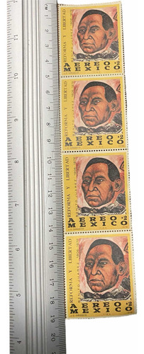 Timbre Postal Benito Juárez Reforma Y Libertad 4 Piezas 1972