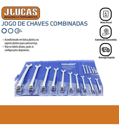 Imagem 2 de 2 de Jogo Chave Combinada Gedore 6 A 32 Mm 15 Peças 1b-15m