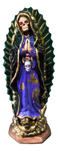 Imagen Estatua Artesanal Santa Muerte 40cm Altura Verde
