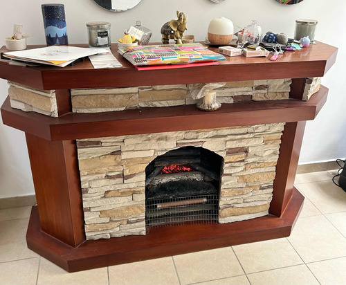 Vendo Flamante Chimenea Eléctrica Hecha En Madera Y Piedra