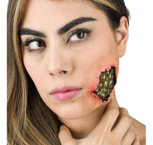 Aplicación Látex Reptiliano Para Disfraz Halloween Terror