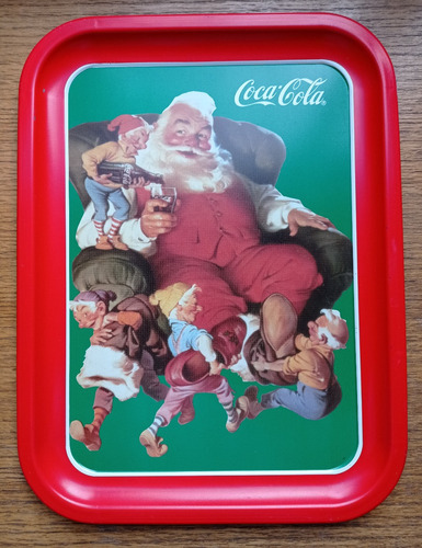 Bandeja Coca Cola 1991 Santa With Elves