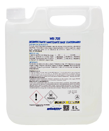 Amonio Cuaternario Certificado Isp (winkler Wk-705)