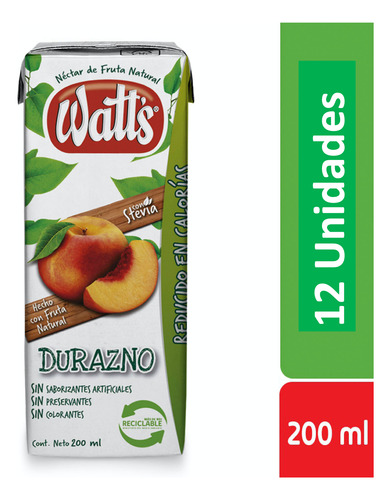 Pack 12 Jugos Watts Con Stevia - Cumpleaños - Colacion